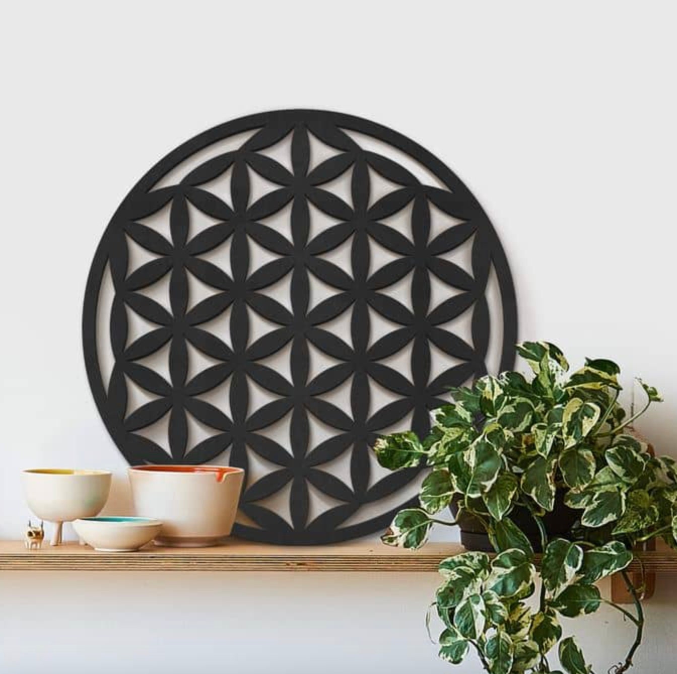 Fiore della vita, decorazione da parete in legno, fiore della vita, geometria sacra spiritualità e simbolo di meditazione, regalo esoterico