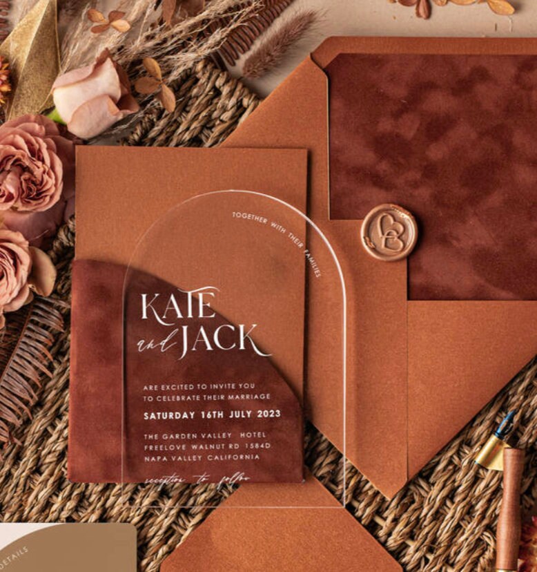 Invito di nozze in legno partecipazioni in plexiglas personalizzati inviti di nozze , invito al ricevimento di nozze,eleganti