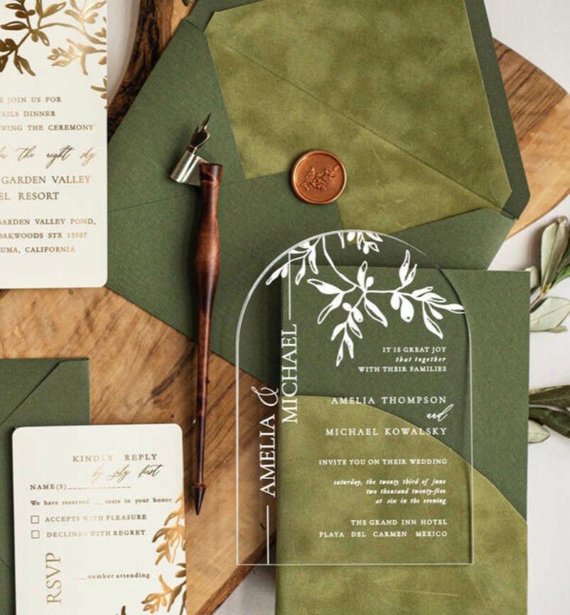 inviti di nozze in plexiglas partecipazioni in plexiglas personalizzati inviti di nozze , invito al ricevimento di nozze,eleganti