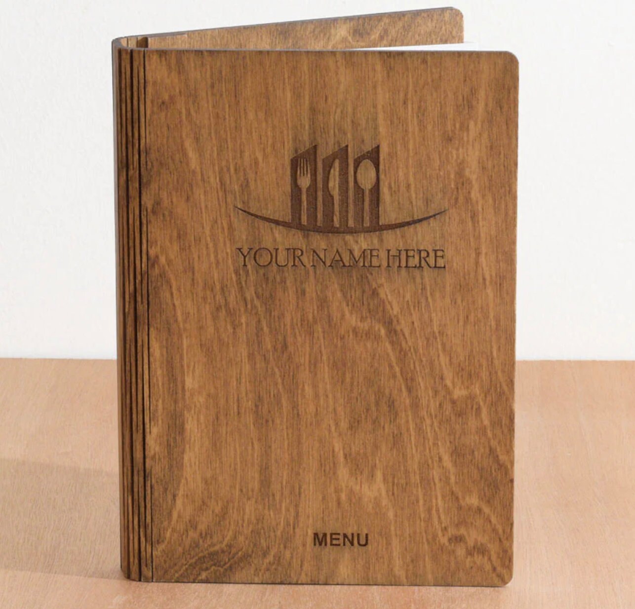 portamenu a4 personalizzati in legno con incisione laser fatti a mano portamenu su misura per ristorante pub bar stupisci i tuoi clienti
