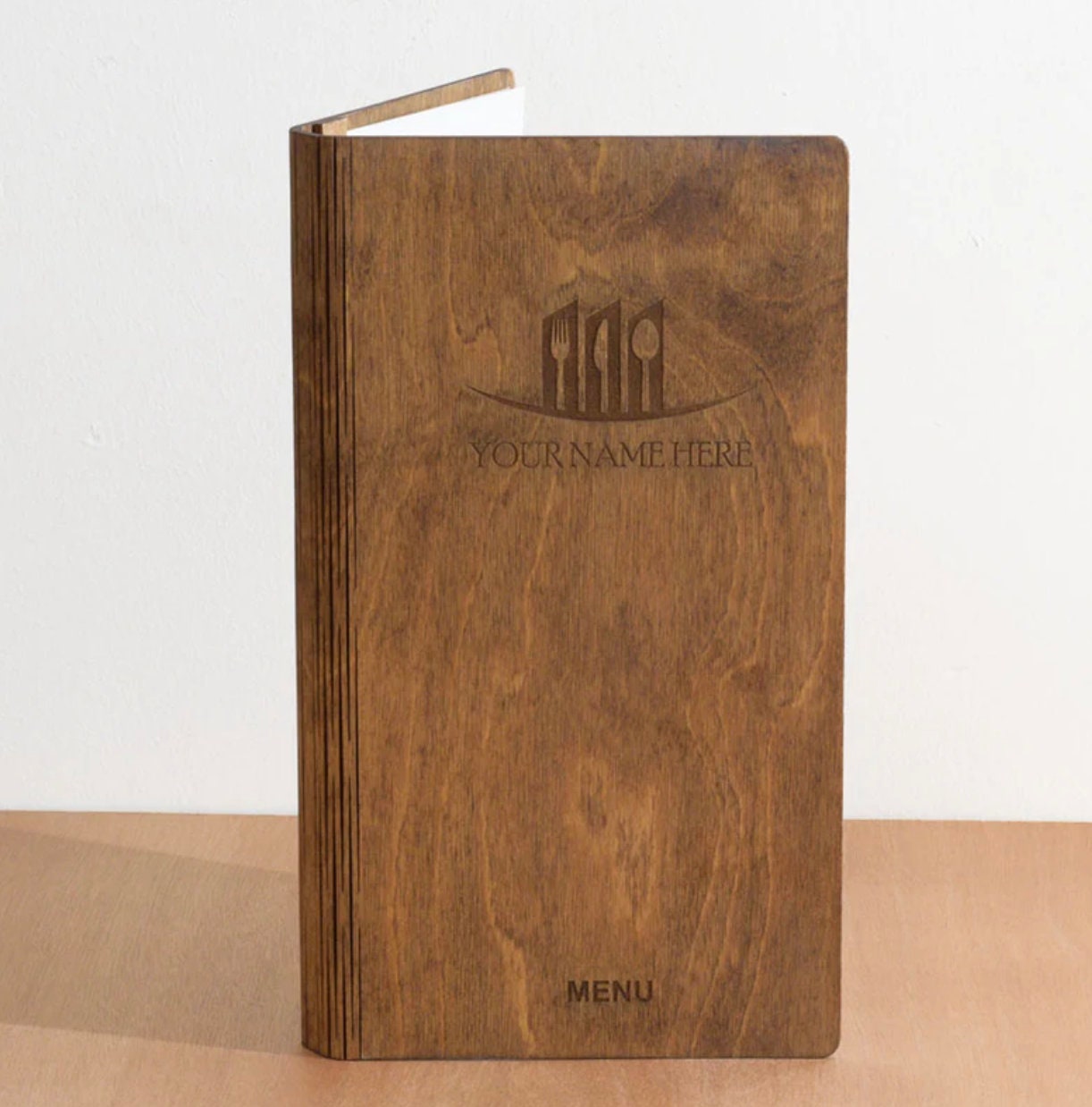 portamenu personalizzati in legno 150x300mm legno con incisione laser fatti a mano portamenu su misura per ristorante pub bar