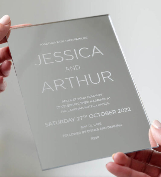 Invito di nozze in plexiglas  partecipazioni in plexiglas  personalizzati inviti di nozze eleganti, invito al ricevimento di nozze,