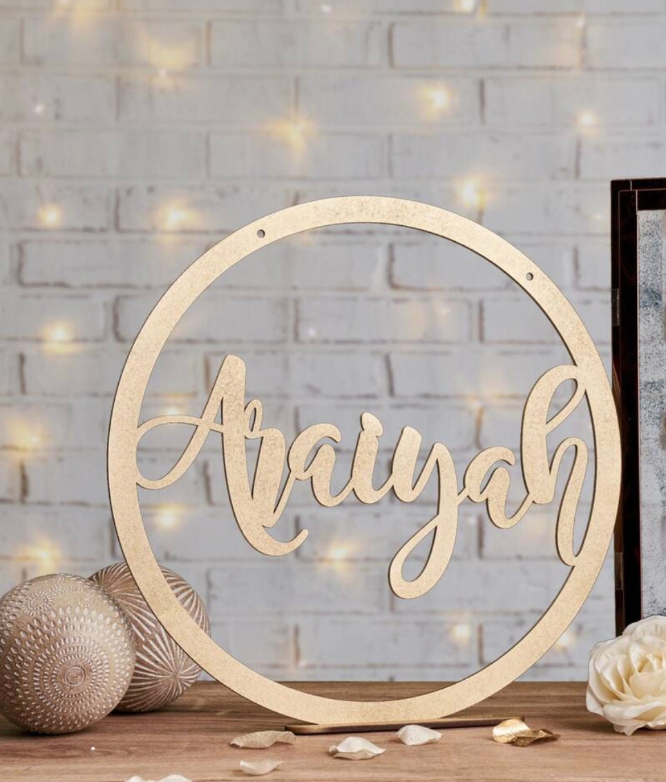 nome personalizzato cerchio per decorare matrimonio cresima party festa nome intagliato decorazione casa