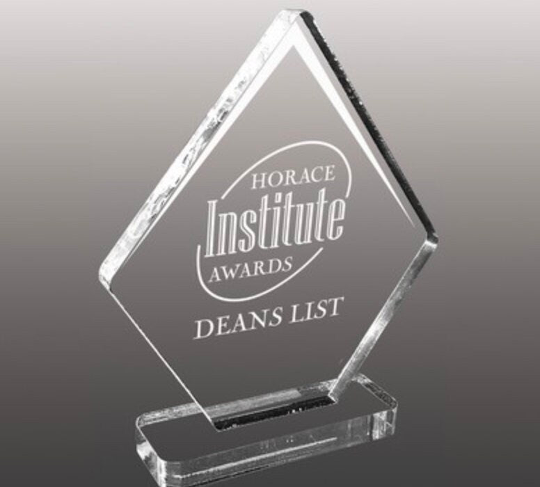 coppa diamante premio economica trofeo economici Mini premio acrilico inciso al laser personalizzato premiazione in plexiglas