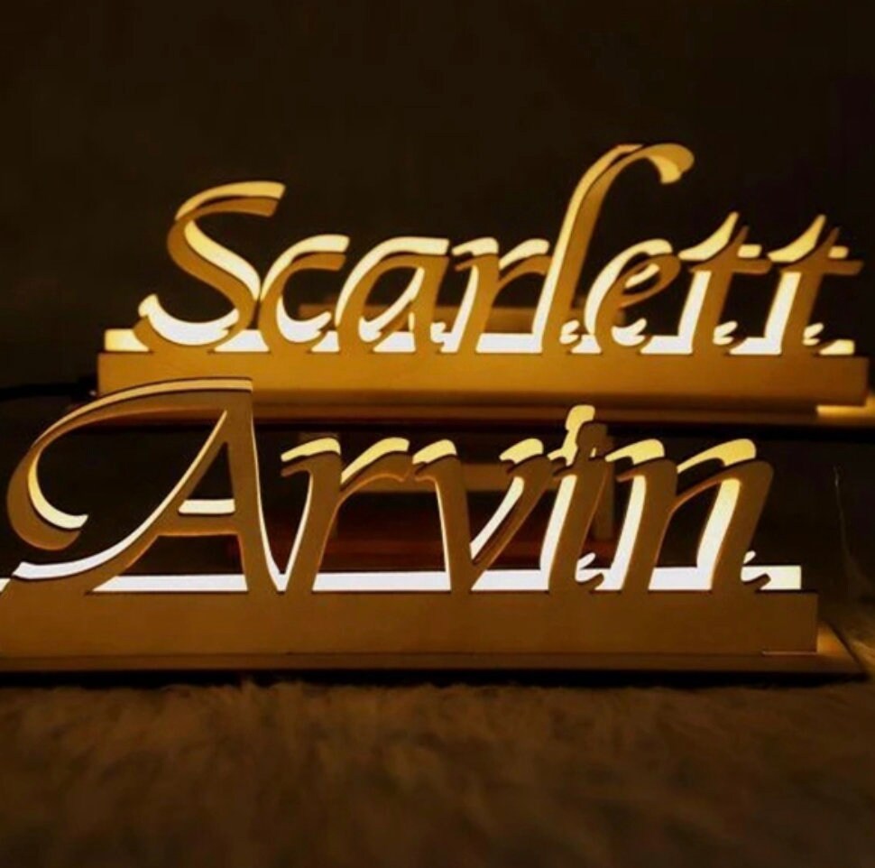 lampada nome regalo nascita bambino personalizzata con stelle Nome dell'alfabeto in legno personalizzato, segno delle lettere