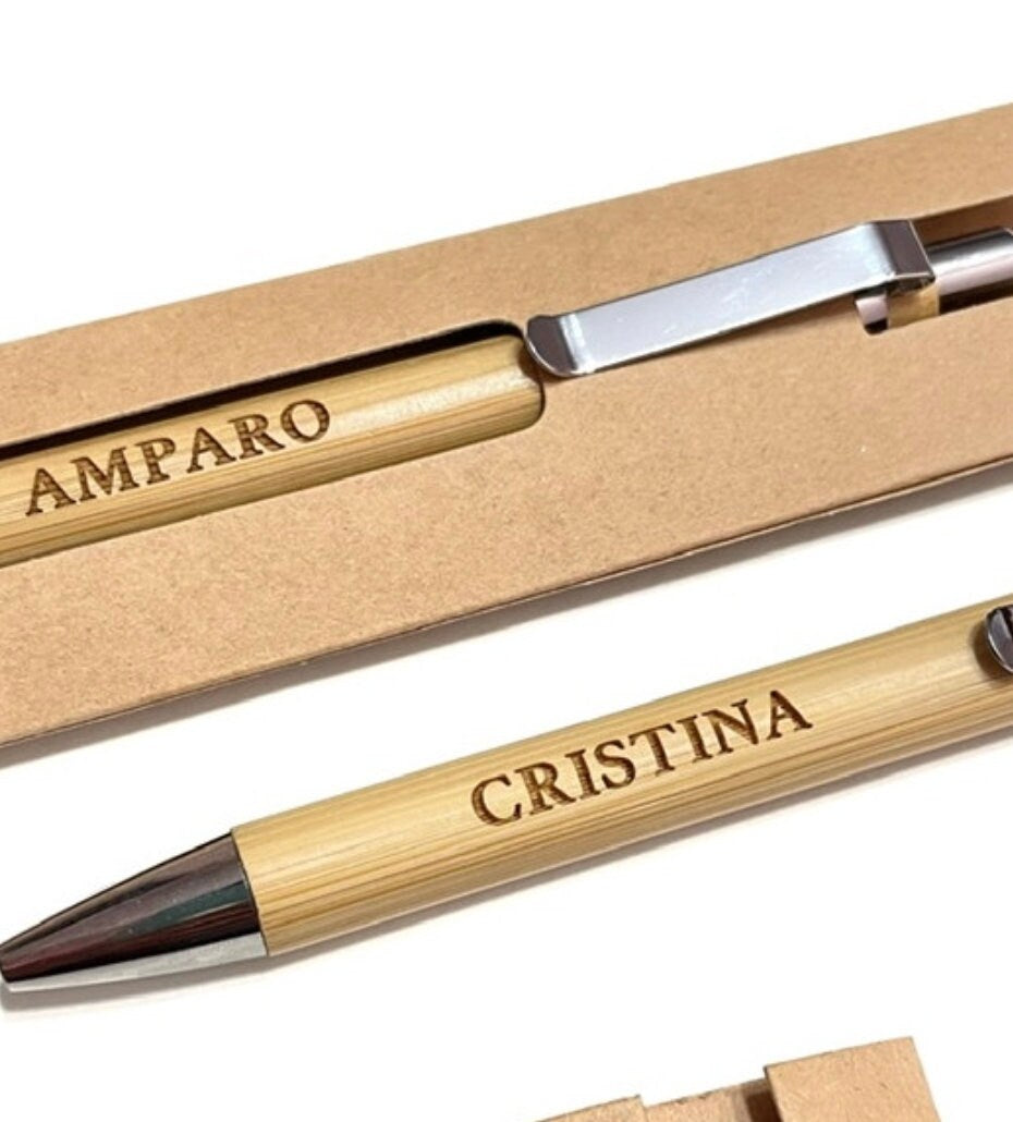 penna in legno personalizzata nome idea regalo Penna a Sfera in Legno Scrittura Penna a Sfera in Legno di Bambù, Natura Ecologico