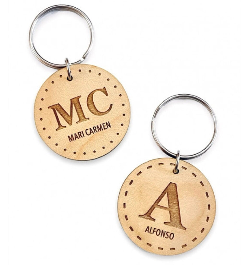 Portachiavi con iniziali idea regalo portachiavi personalizzato in legno personalizzato, portachiavi inciso 1-500pz