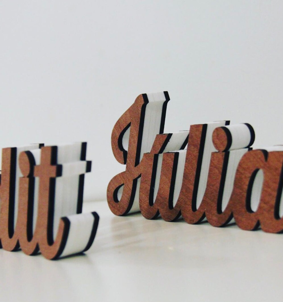 Nome in legno da tavolo decorazione casa per bambini segnaposto per bambini personalizzata Battesimo / Matrimonio / Nozze / Comunione