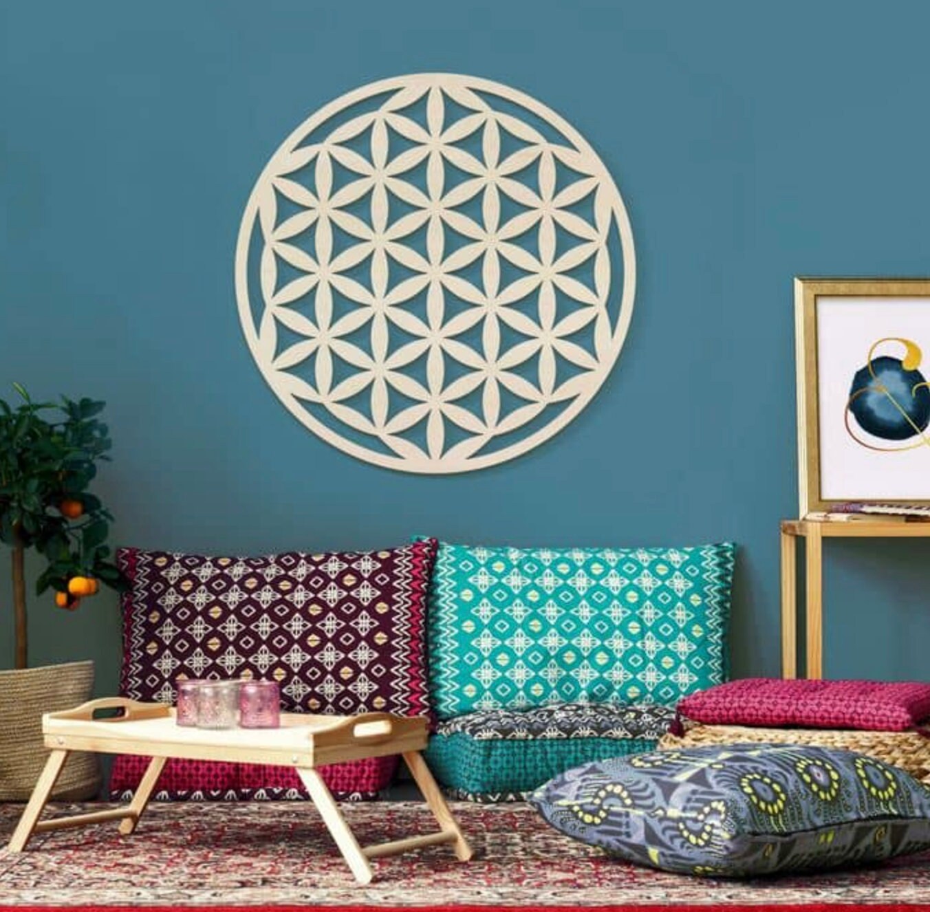 Fiore della vita, decorazione da parete in legno, fiore della vita, geometria sacra spiritualità e simbolo di meditazione, regalo esoterico