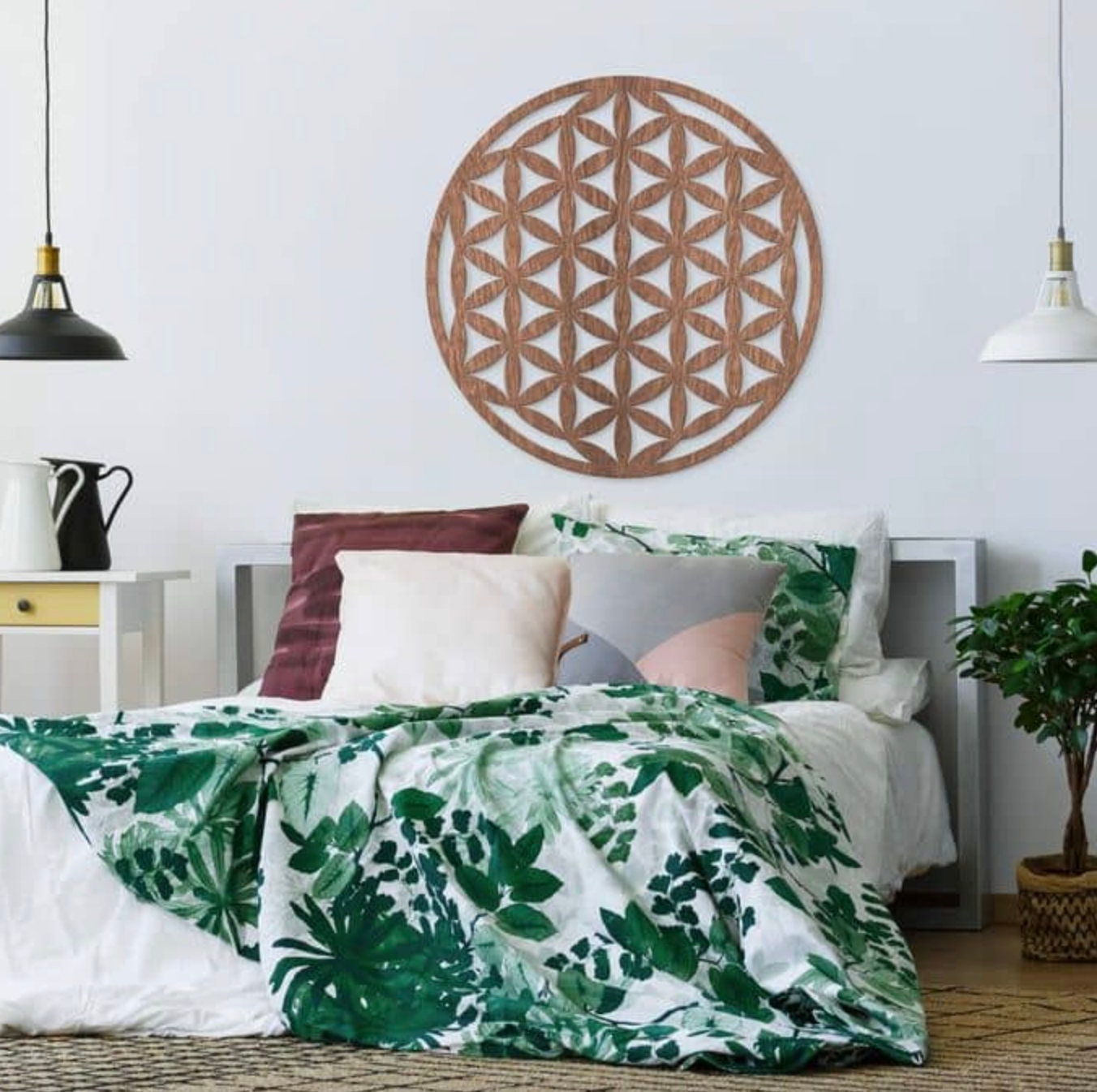 Fiore della vita, decorazione da parete in legno, fiore della vita, geometria sacra spiritualità e simbolo di meditazione, regalo esoterico