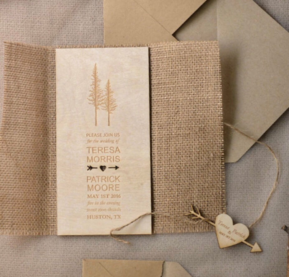 Invito di nozze in legno partecipazioni in legno personalizzati inviti di nozze rustici, invito al ricevimento di nozze,legno Save the date