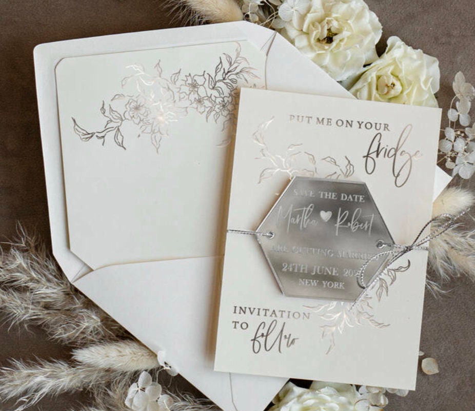 Bomboniera plexiglas magnete personalizzato inciso magnete save the date bomboniera personalizzata in legno matrimonio nozze cresima