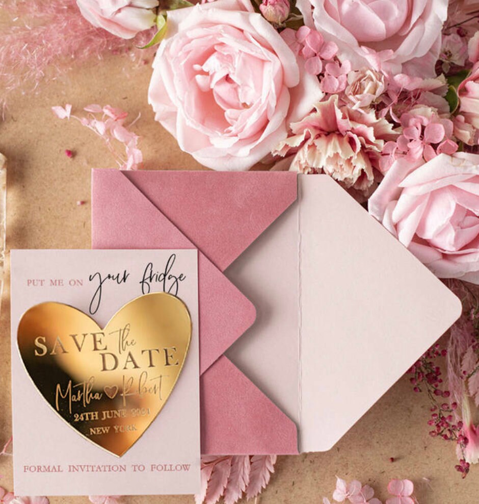 Bomboniera plexiglas oro cuore magnete personalizzato inciso magnete save the date bomboniera personalizzata in legno matrimonio nozze