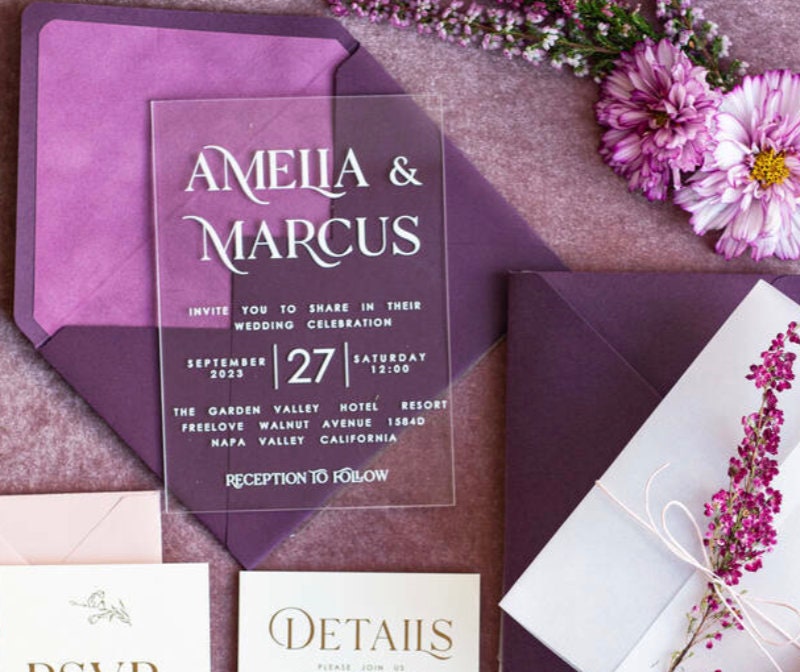 inviti di nozze in plexiglas partecipazioni in plexiglas personalizzati inviti di nozze , invito al ricevimento di nozze,eleganti