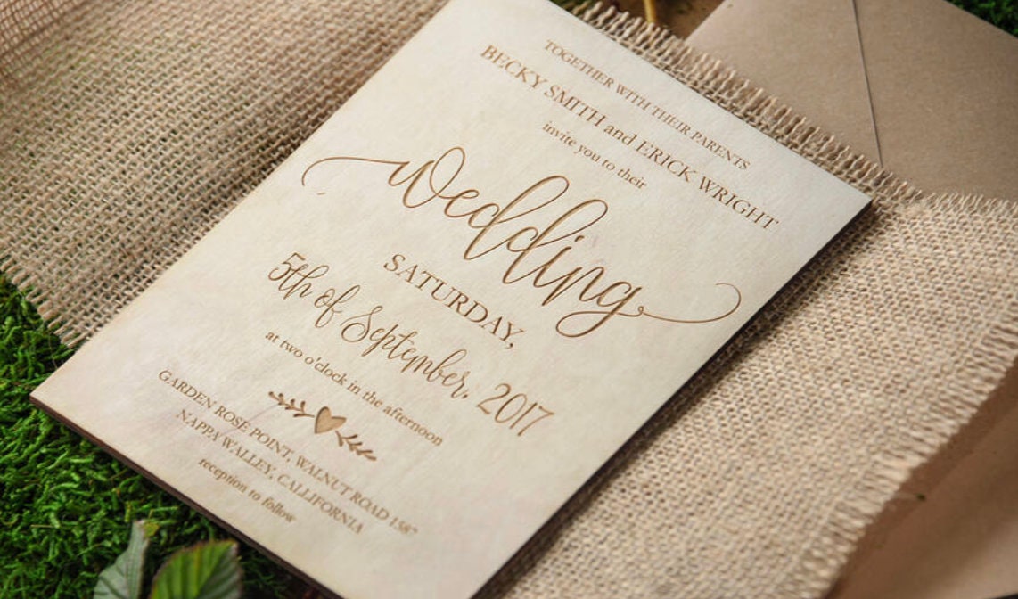 Invito di nozze in legno partecipazioni in legno personalizzati inviti di nozze rustici, invito al ricevimento di nozze,legno Save the date