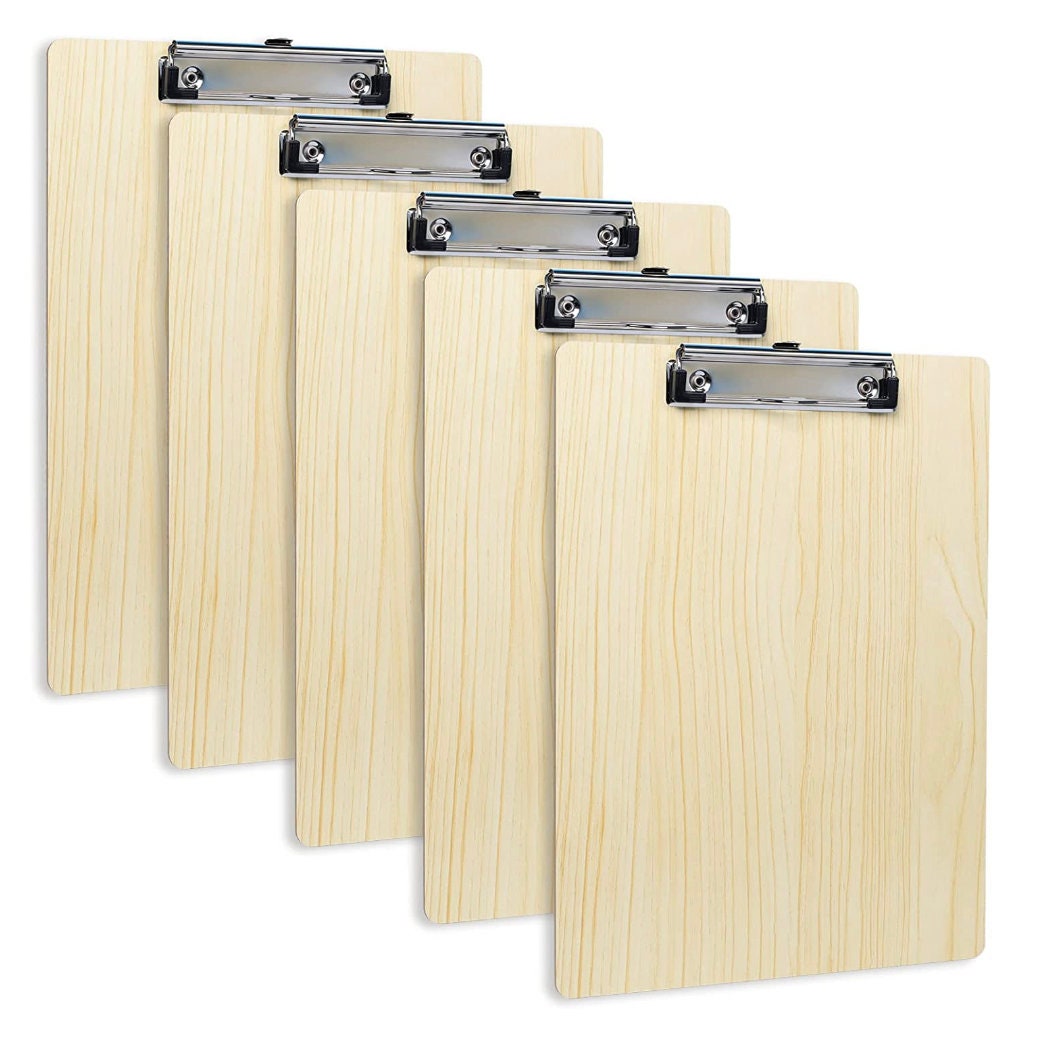 Portamenu in legno bambu personalizzati con incisione laser logo ristorante con pinza portafogli economico a5 6pz