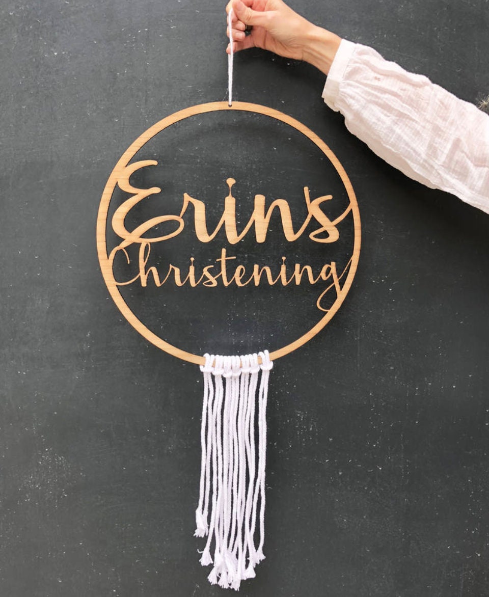 nome personalizzato cerchio per decorare matrimonio cresima party festa nome intagliato decorazione casa