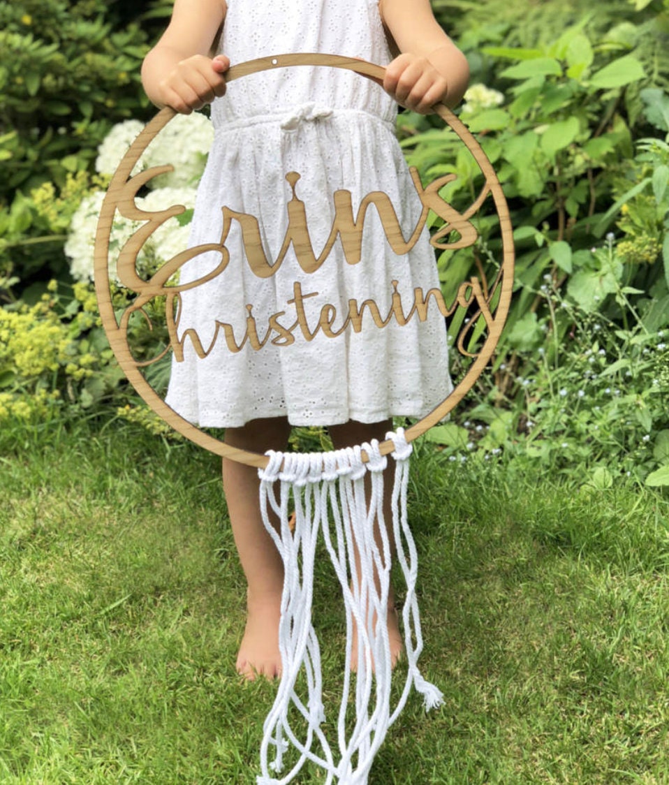 nome personalizzato cerchio per decorare matrimonio cresima party festa nome intagliato decorazione casa