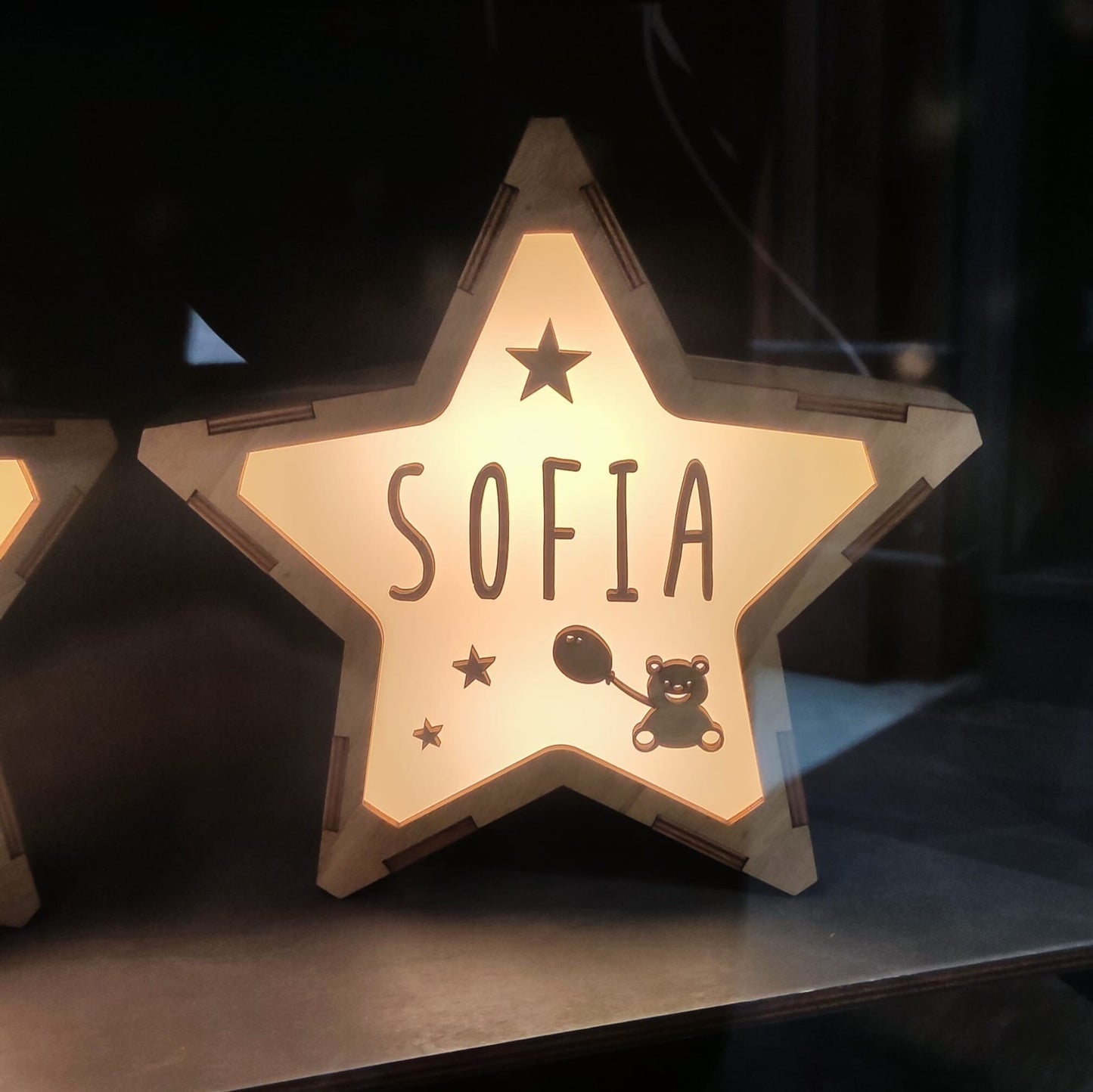 lampada stella bambini personalizzata taglio laser regalo bambini cameretta compleanno lettera notturna luce notturna neonato