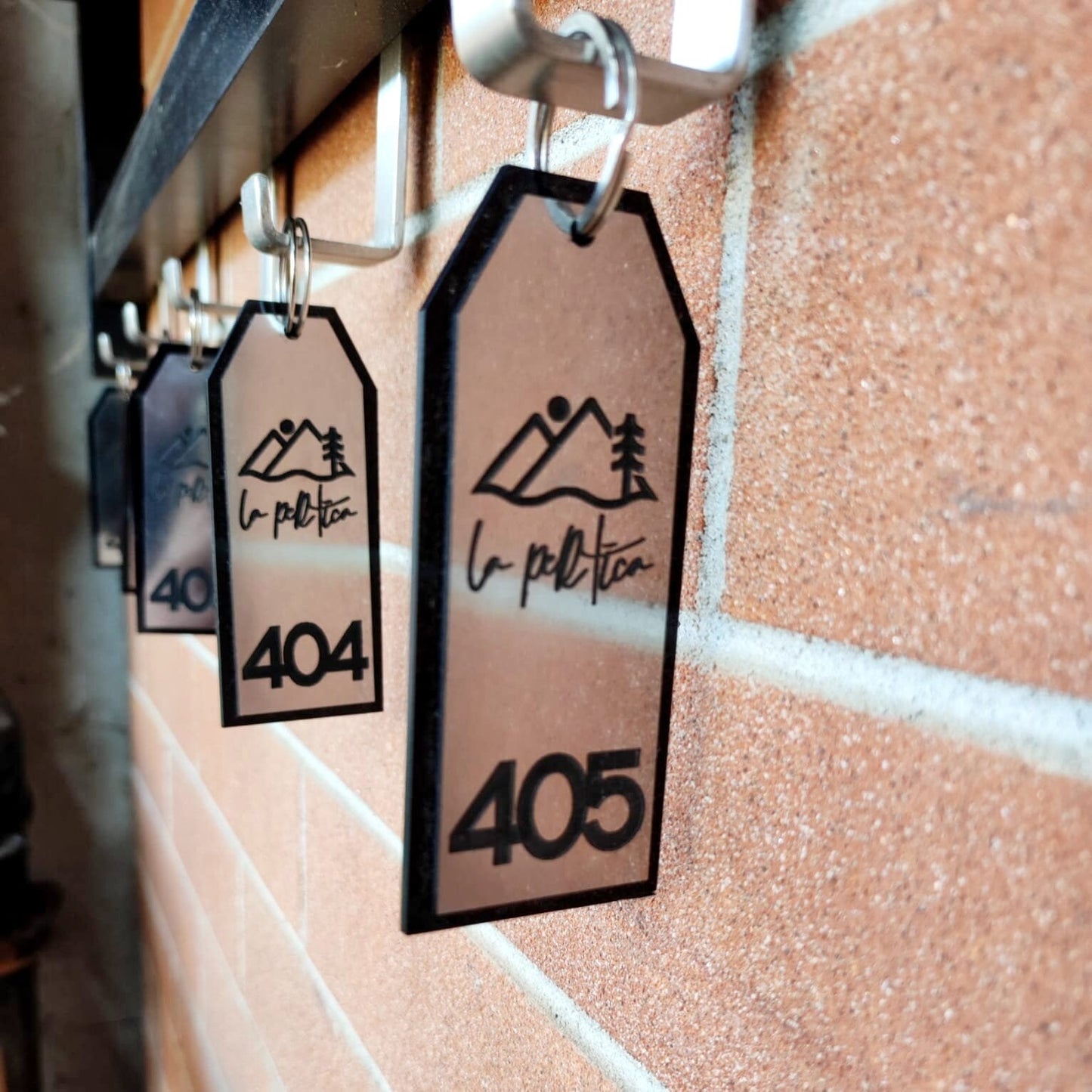 10-500pz Portachiavi personalizzato - Portachiavi Hotel - Portachiavi in acciaio e plexiglas - Portachiavi Inciso Airbnb Hotel