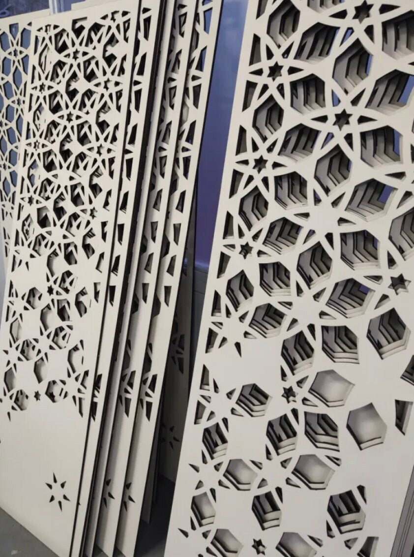 pannello mdf o legno quadrato traforato non verniciati interni esterni taglio laser decorazione casa, quadro, fai da te, separè