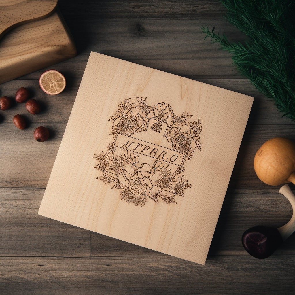 tagliere in legno di pioppo quadrato per matrimonio o bomboniera con la tua grafica incisa con il laser