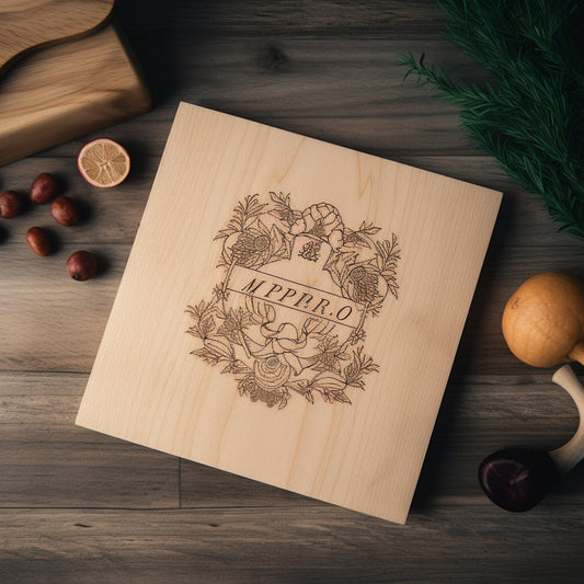 tagliere in legno di pioppo quadrato per matrimonio o bomboniera con la tua grafica incisa con il laser