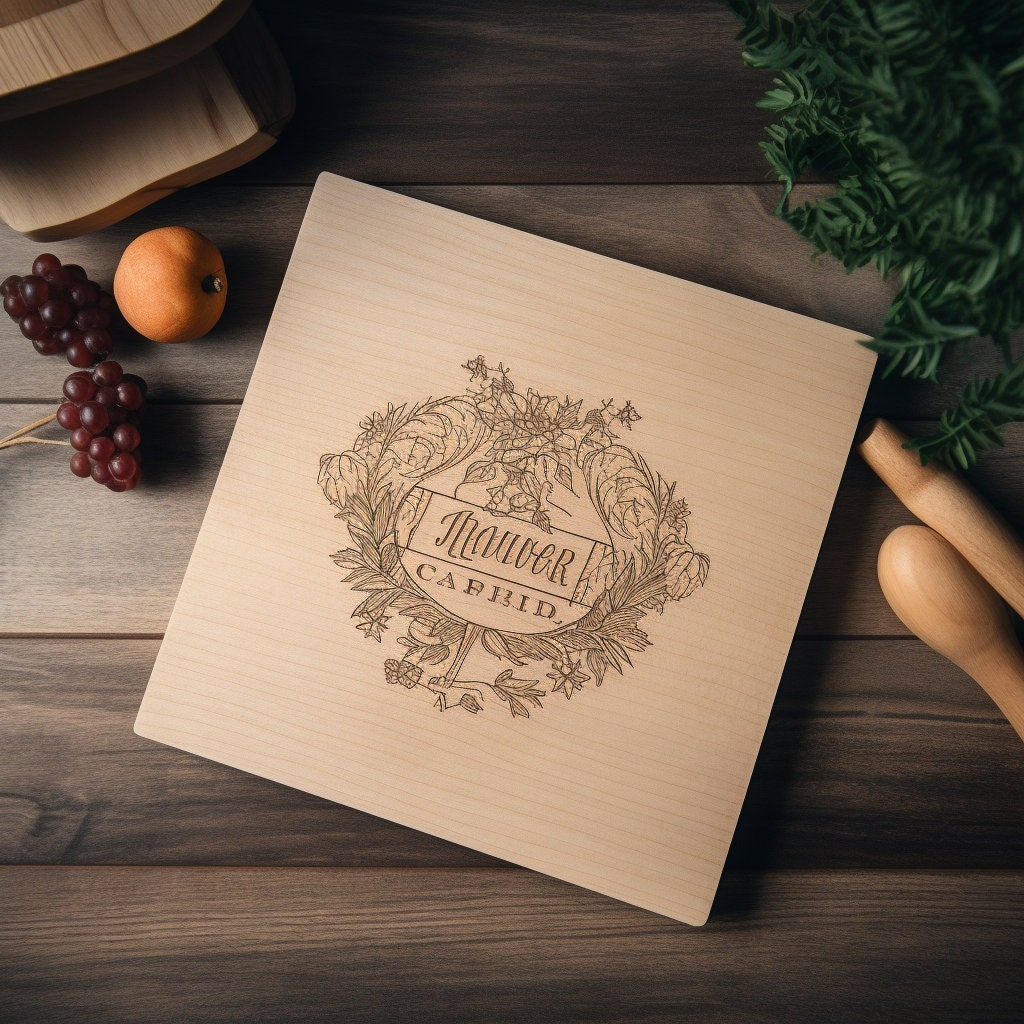tagliere in legno di pioppo quadrato per matrimonio o bomboniera con la tua grafica incisa con il laser