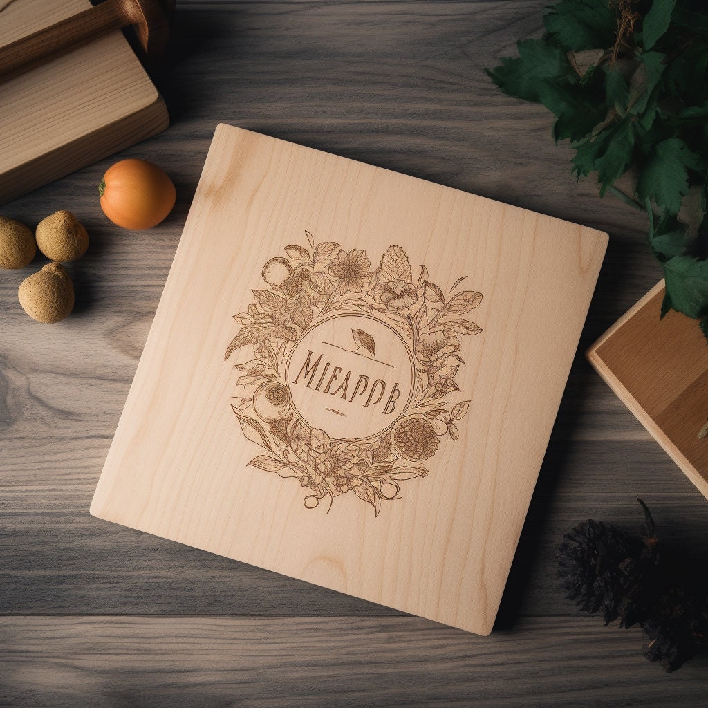 tagliere in legno di pioppo quadrato per matrimonio o bomboniera con la tua grafica incisa con il laser