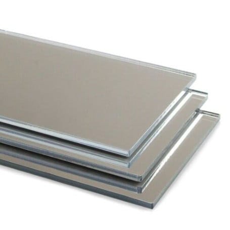 Lastra plexiglass a specchio lucido, pannelli plexiglass su misura, pannello in plexiglas spessore 2 mm, plexiglass specchio argento