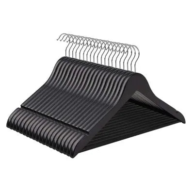 Grucce appendiabiti 10-50-100pz in legno NERO personalizzati con incisione laser logo