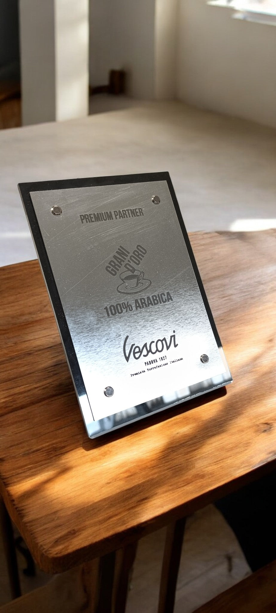 Targa Premio/Certificato "Partner Premium acciaio abs " - Design Moderno (Formato A5)