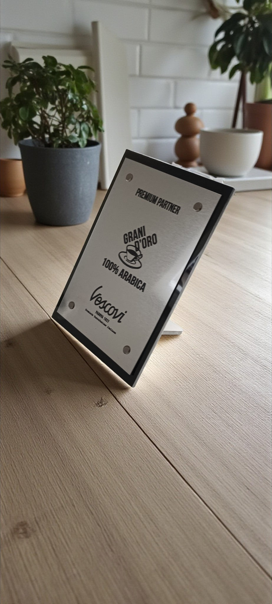 Targa Premio/Certificato "Partner Premium acciaio abs " - Design Moderno (Formato A5)