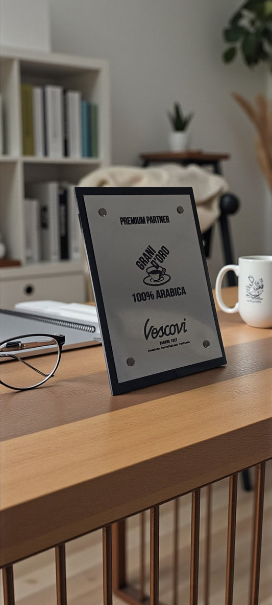 Targa Premio/Certificato "Partner Premium acciaio abs " - Design Moderno (Formato A5)