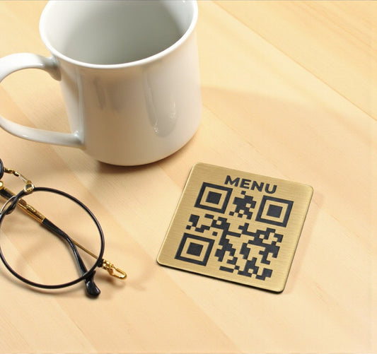 qr code economici in ottone abs da tavolo Portamenu 10-50-100 pz personalizzati con incisione laser logo (Copia) (Copia)