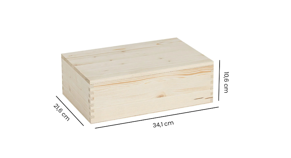 Cassetta in legno per 2 bottiglie di spumante da 750 ml – Misure interne: 34,1X21,6X10,6 con incisione laser