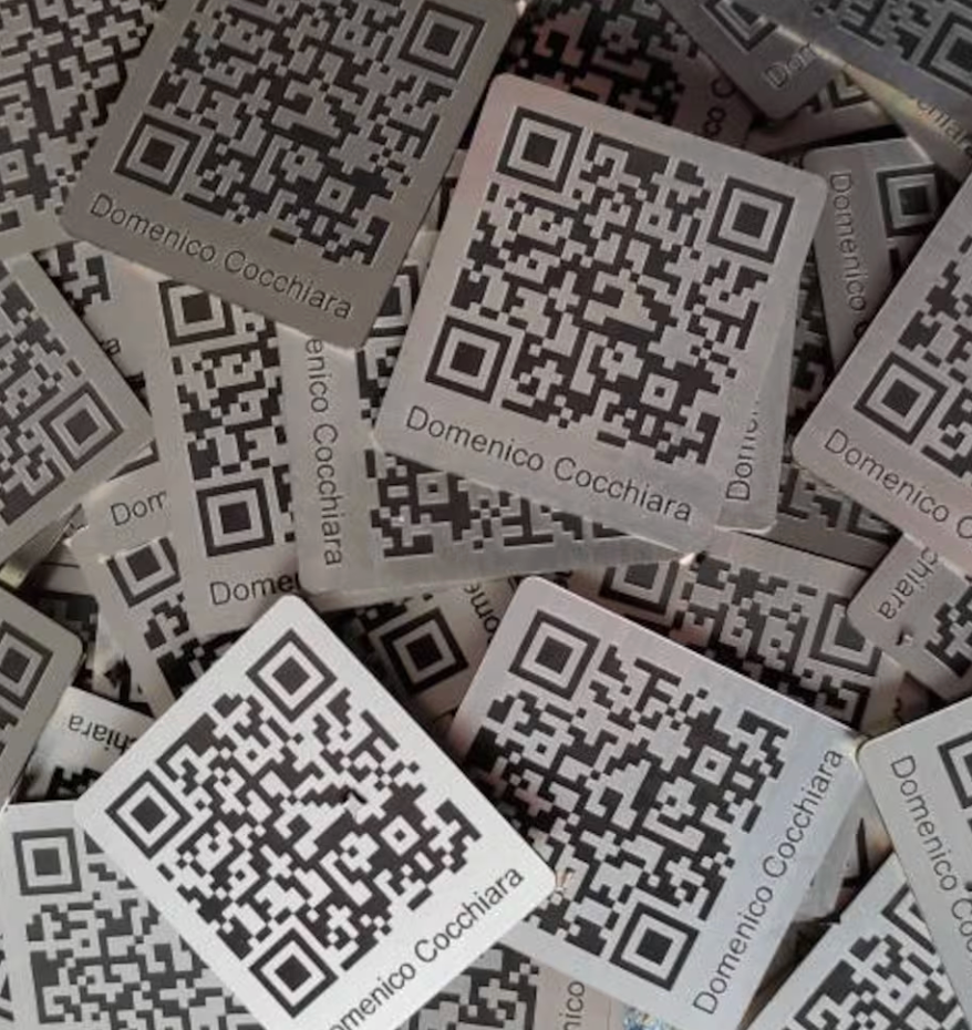 qr code economici in acciaio abs da tavolo Portamenu 10-50-100 pz personalizzati con incisione laser logo