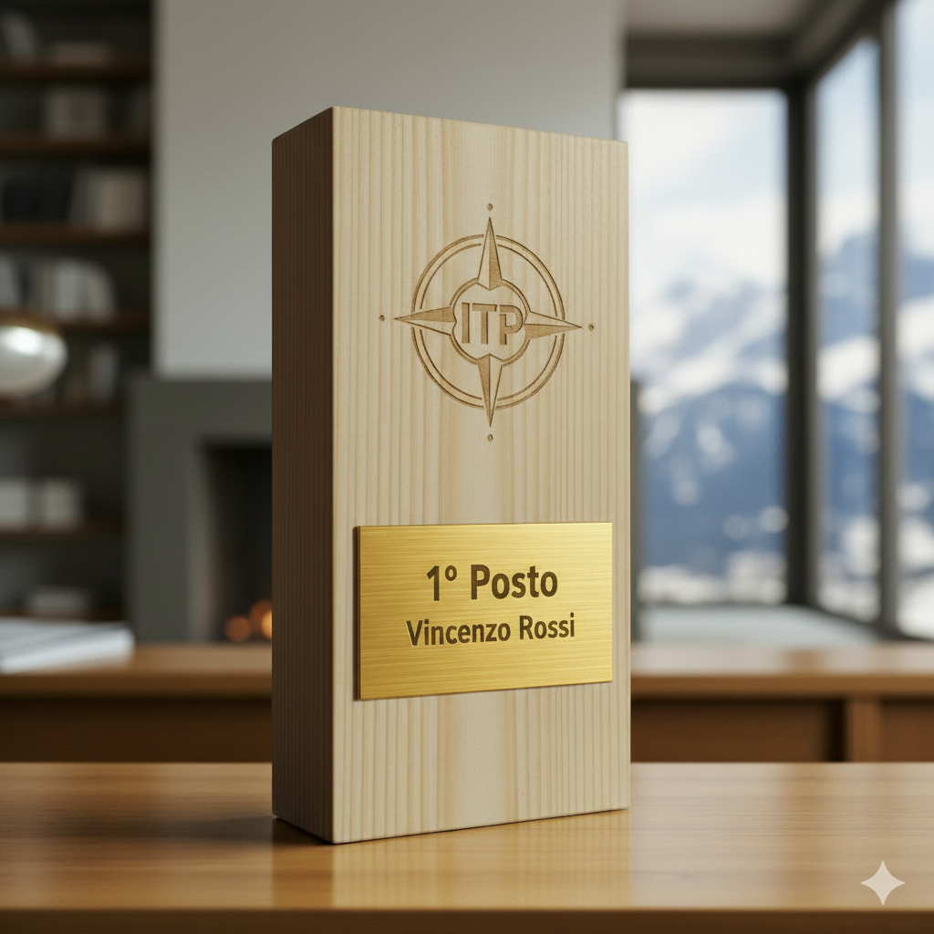 Trofeo blocco in legno personalizzato in argento abs spazzolato e legno Premio Design personalizzato su misura Targa moderna in legno Corsa unica Personalizzato