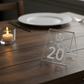 Cavalierino Segnatavolo/Menù in Plexiglass trasparente con Incisione Laser Personalizzata