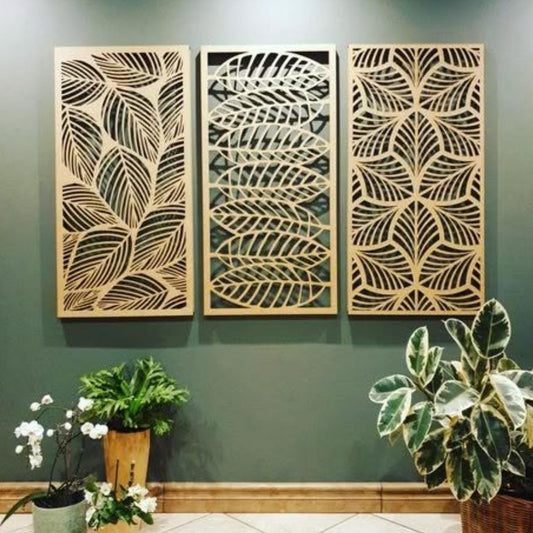 foglia decorativa pannello traforato moderno o legno traforato non verniciati interni esterni taglio laser decorazione casa, quadro, fai da