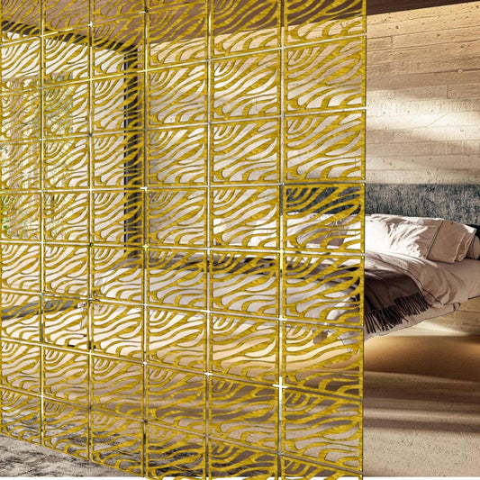 divisori in oro o argento mattonelle stanza set da 12 pezzi Parete divisoria sospesa in mdf verniciato,Divisori per ambienti sospesi Colore