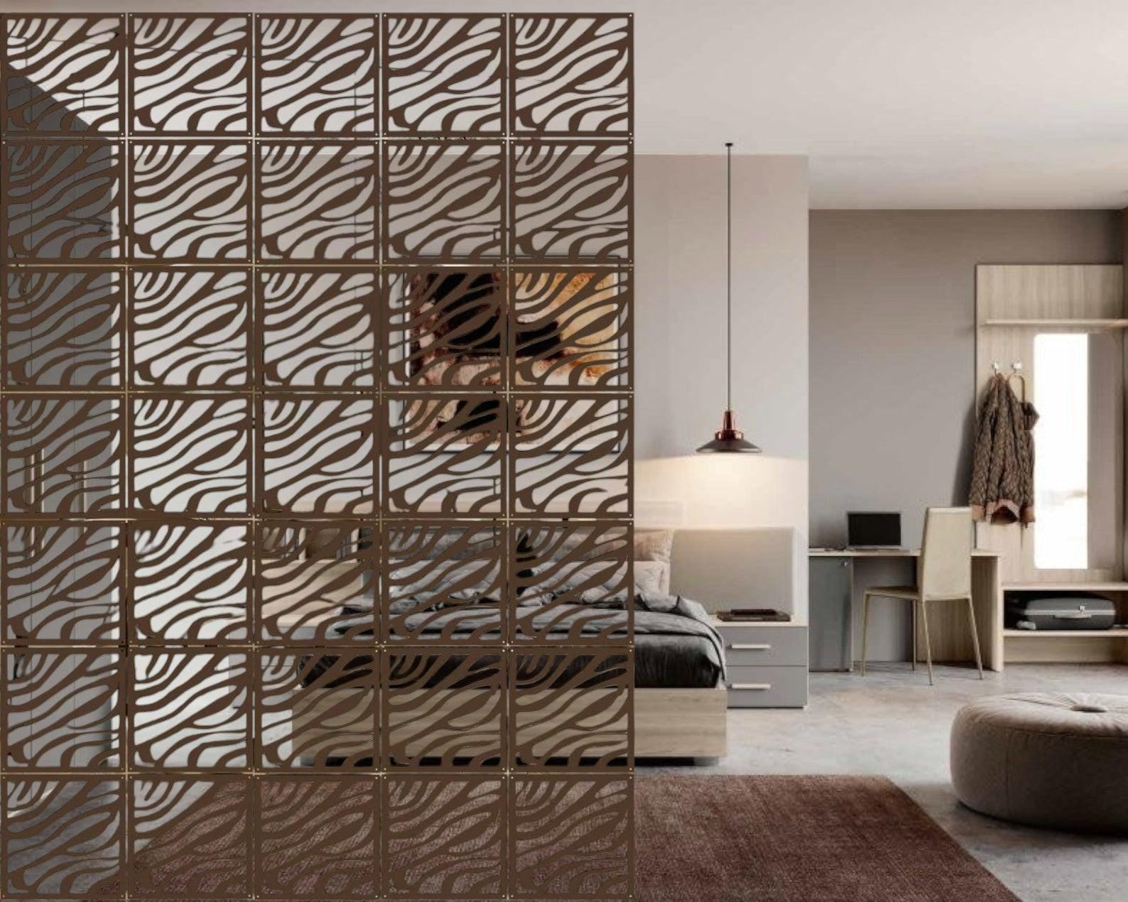 divisori mattonelle stanza set da 12 pezzi Parete divisoria sospesa in legno,Divisori per ambienti sospesi Colore Bianco, Pannelli divisori