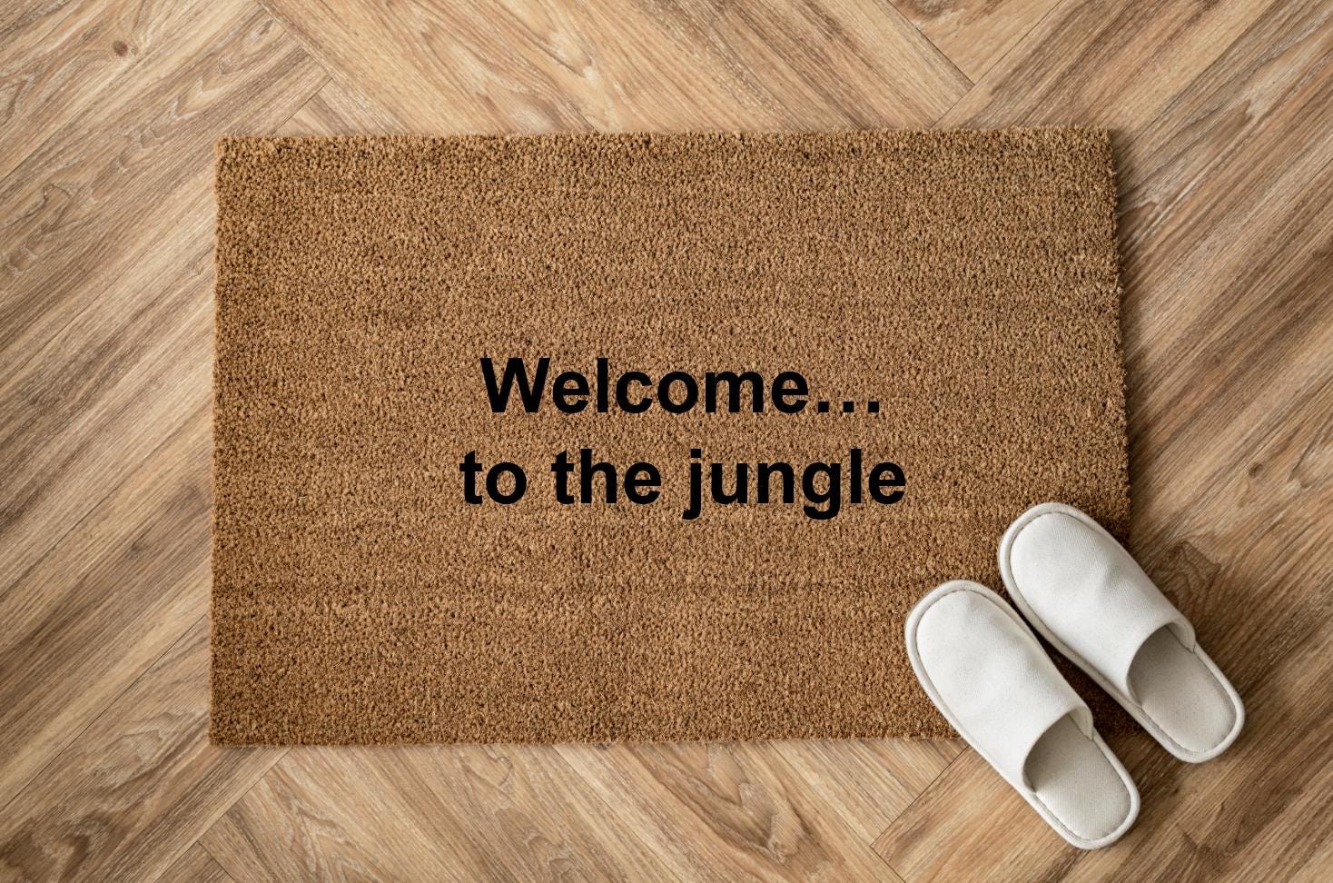 Welcome… to the jungle Zerbino Personalizzato in Fibra di Cocco – Incisione Laser – Welcome Mat Ingresso Casa – Idea Regalo