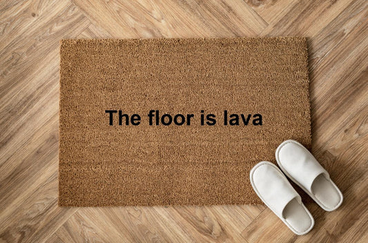 The floor is lava Zerbino Personalizzato in Fibra di Cocco – Incisione Laser – Welcome Mat Ingresso Casa