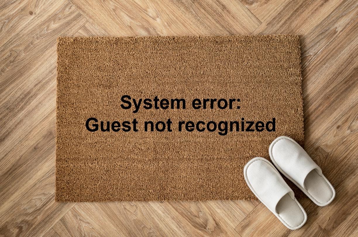 System error: Guest not recognized Personalizzato in Fibra di Cocco – Incisione Laser – Welcome Mat Ingresso Casa