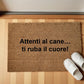 Attenti al cane… ti ruba il cuore! zerbino Personalizzato in Fibra di Cocco – Incisione Laser – Welcome Mat Ingresso Casa