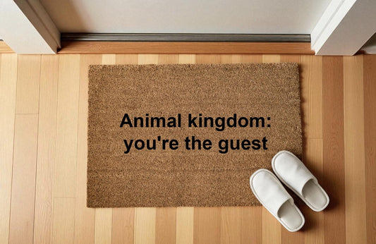 Animal kingdom: you're the guest zerbino Personalizzato in Fibra di Cocco – Incisione Laser – Welcome Mat Ingresso Casa