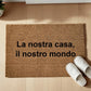 La nostra casa, il nostro mondo Zerbino Personalizzato in Fibra di Cocco – Incisione Laser – Welcome Mat Ingresso Casa – Idea Regalo Casa