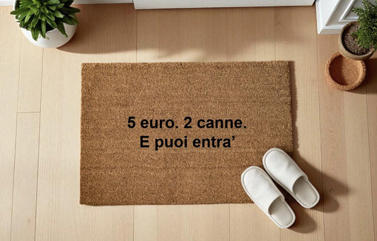 5 euro. 2 canne. E puoi entra’ Zerbino Personalizzato in Fibra di Cocco – Ingresso Casa – Regalo Nuova Casa