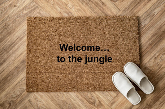 Welcome… to the jungle Zerbino Personalizzato in Fibra di Cocco – Incisione Laser – Welcome Mat Ingresso Casa – Idea Regalo